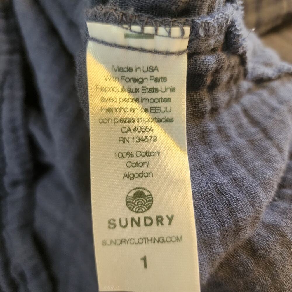 Sundry Dress Shirt tail Womens S 100% Cotton Gauze Beachy summer lightweight - Picture 5 of 11